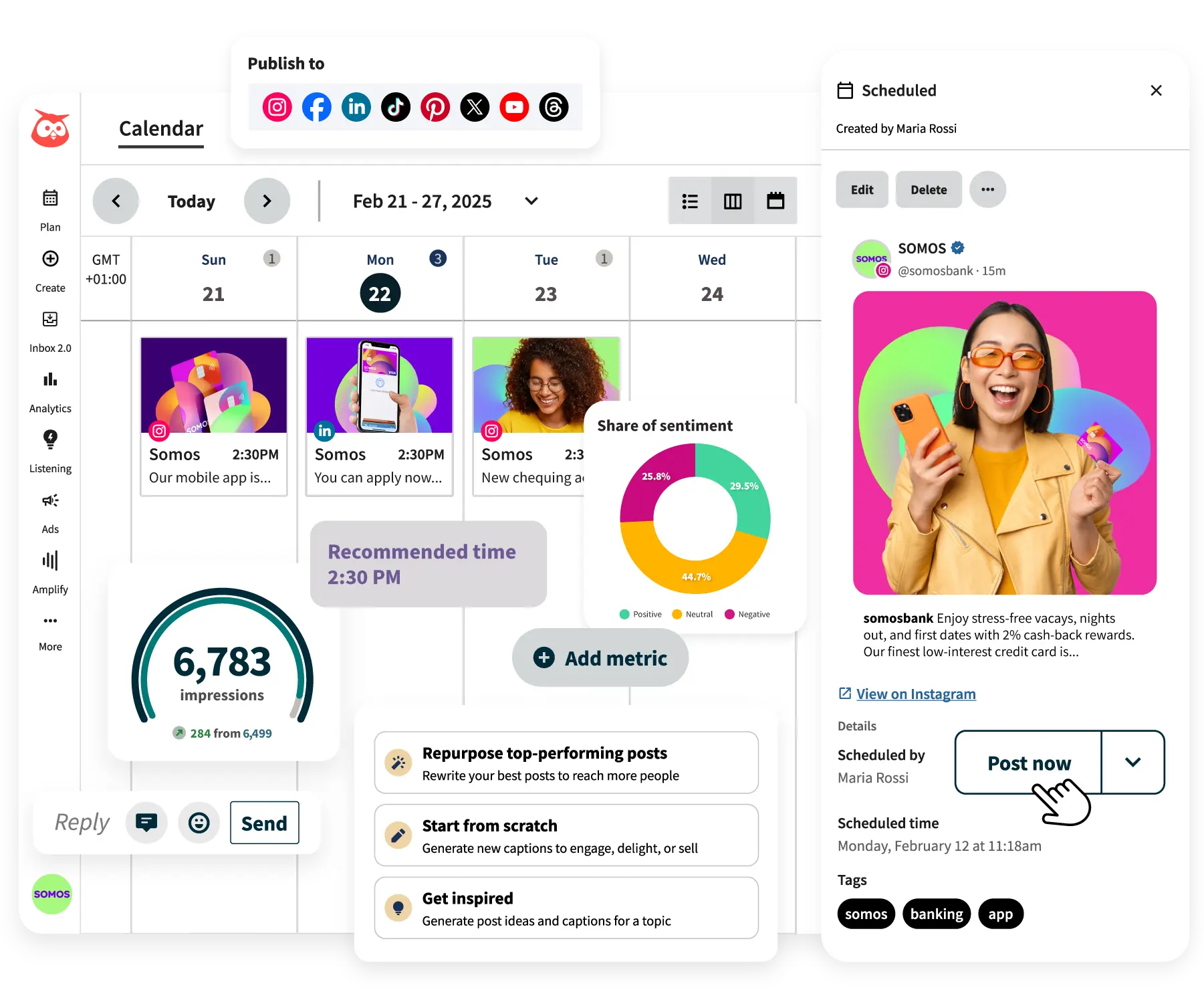 interfaz de Hootsuite en español